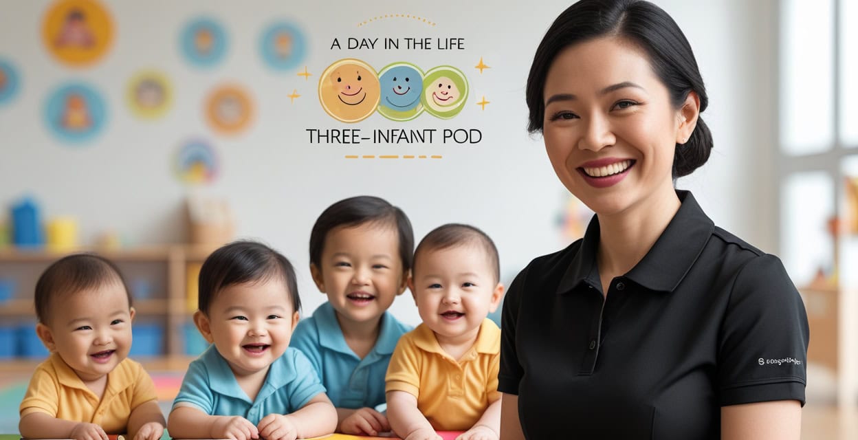 A Day in the Life of a Three-Infant Pod