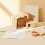 Cardboard and paint play safety at a community playdate for under-sixes